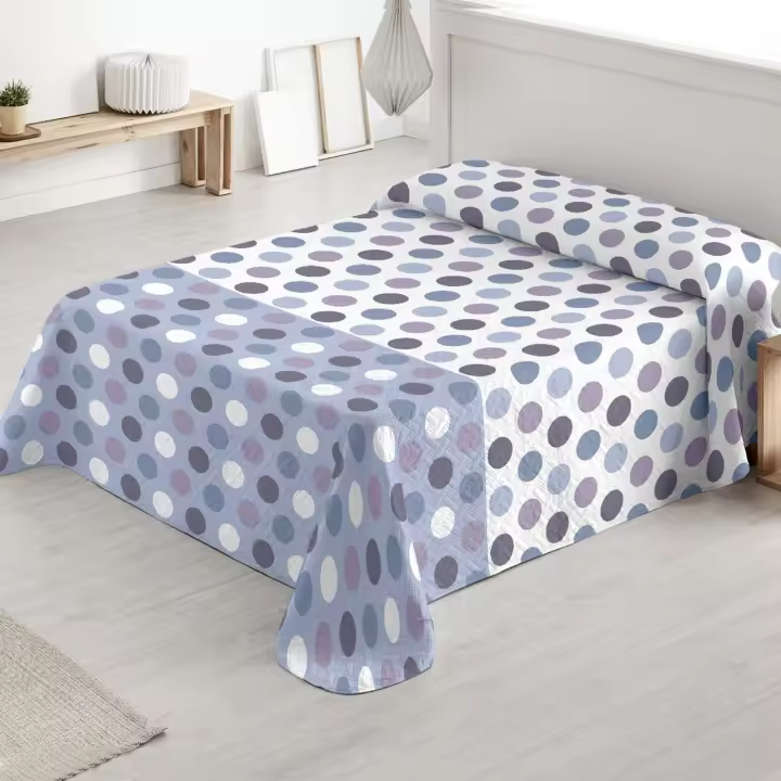 Colcha Bouti  Cubre Cama Rombos Lisa o Estampada, Colcha  100% Poliéster. Fina, Extra Suave y Ligera para Entretiempo, Primavera y Verano. - 1