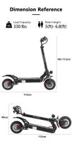 Scooter eléctrico plegable Halo Knight T104, Motor 1000W*2, Batería 52V 21Ah, velocidad máxima 65 km/h, alcance 45 km, IPX4, neumáticos off-road 10 pulgadas, freno de disco, ideal para el uso diario en la ciudad y actividades al aire libre - details 11