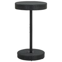 vidaXL Mesa de jardín de ratán sintético 60,5x106 cm en color Gris/Marrón/Negro | estructura resistente ideal para salón dormitorio o estudio - details 2