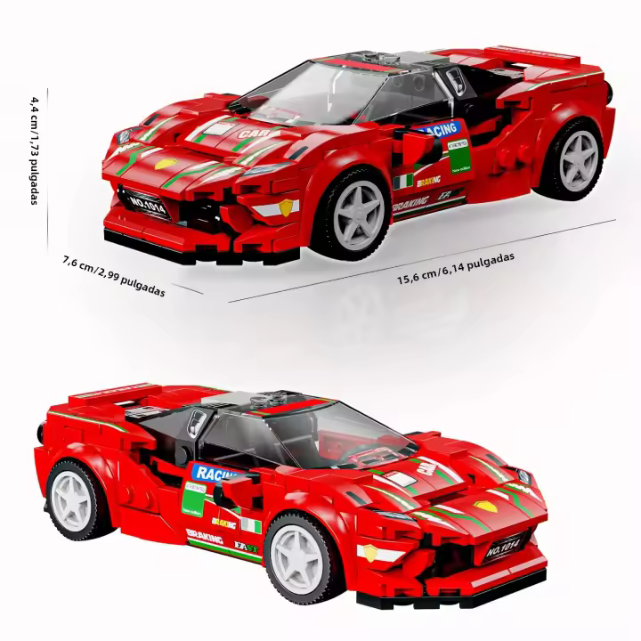 Juego De Construcción De 298 Piezas Coche Deportivo Modelo De Bloques De Construcción Educativo Decoración De Escritorio Regalo De Navidad O Cumpleaños Para Niños Mayores De 6 Años - 1
