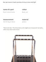 Newton's Cradle De Acero Juguete De Mesa Para Alivio Del Estrés Decoración De Hogar Científico Y Educativo Pendulo De Física - details 2
