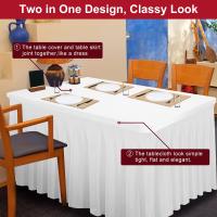 Mantel Estirable De Spandex Para Mesa Rectangular 6ft/8ft Con Falda De Mesa Telas De Mesa Stretch Para Bodas Fiesta Banquete Uso Doméstico Y Exterior - details 1