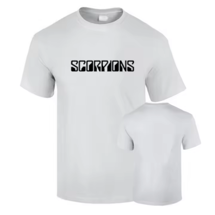 Camiseta Premium Scorpions Musica Hard Rock Heavy Metal 190grs blanca o negra 100% algodon Unisex - 1