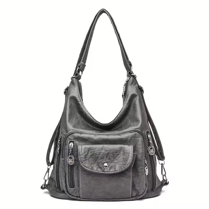Mochila de gran capacidad, mochila de tela Oxford con cremallera Simple a la moda para mujer, mochila negra W - 1