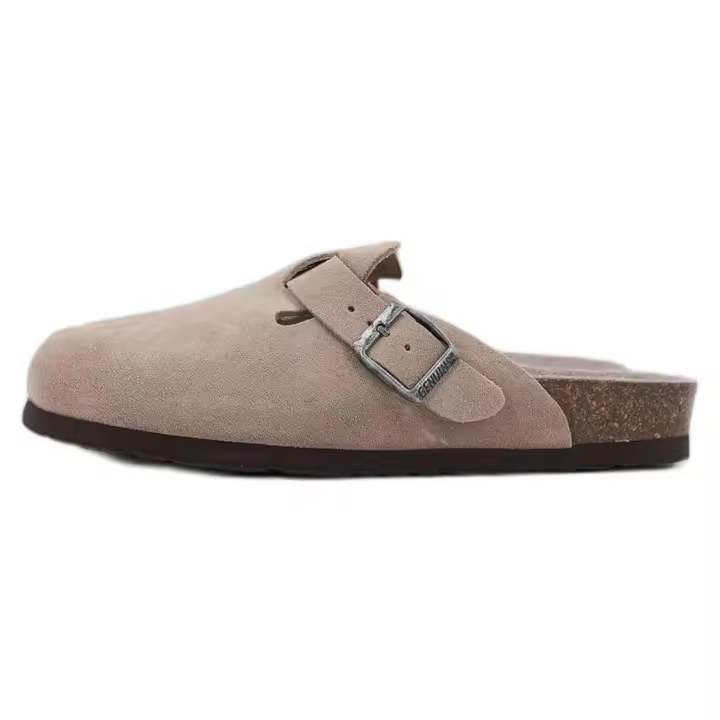 Zuecos Genuins Riva Velour para mujer en color beige - 1
