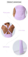 Conjunto De Yoga Para Mujer Con Padded Fitness Jumpsuit Cruzado En Espalda Y Pierna Flared Vestido De Entrenamiento De Correr Conjunto De Yoga De Nylon Talla Verdadera - details 1