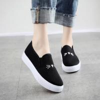 Zapatos Blancos De Alta Calidad Para Mujer Plataforma Cuadrada Canvas Casual Negro Blanco Zapatos Planos Slip-on Primavera/Verano A142 - details 1