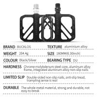 Pedales De Bicicleta BUCKLOS Antideslizantes Con Rodamientos Sellados Aleación De Aluminio Plataforma De Pie Para Mountain Y Road Bicicleta Piezas De Bicicleta - details 1