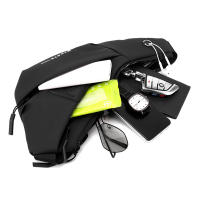 Bolso bandolera pequeño de piel con membrana para hombre, informal, ajustado, antirrobo, bolso de mano expandible para hombre - details 3