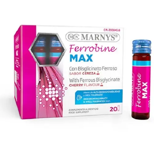 FERROBINE MAX Bisglicinato + Zinc 20 viales x 10 ml Marnys - 1