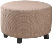 Cubierta De Terciopelo Polar Elástica Para Pie De Silla 1PC Cubierta De Ottomán Redonda De Spandex Protector De Pie De Silla Para Sala De Estar Hogar - details 10
