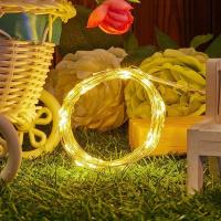Luz de alambre de cobre solar led, luz de feliz cumpleaños, luz decorativa para ambiente, patio exterior, luz de alambre de cobre solar de 8 funciones - details 2