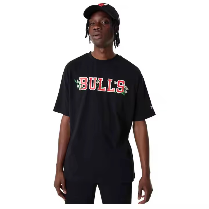 Camiseta de Manga Corta New Era Chicago Bulls para unisex en color negro - 1
