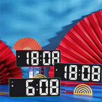 Acrylic/Mirror Digital Alarm Clock Voice Control (Powered By Battery) Table Clock Snooze Night Mode 12/24H Electronic LED Clocks - details 8