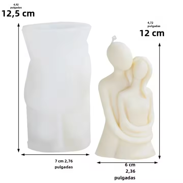 Molde De Vela De Silicona 3D Pareja Romántica Dulce Para Aromaterapia Y Arte De Grabado Decoración De Hogar Regalo De Boda Forma De Figura Humana Tamaño 12.5*7cm - 1