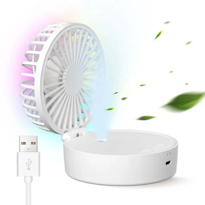 Ventilador portátil de pulverización, miniventilador de refrigeración, recargable por USB, plegable, pequeño - 1