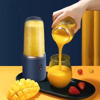 Set, 6 cuchillas USB portátil exprimidor, exprimidor taza de jugo automático pequeño exprimidor eléctrico batidora licuadora trituradora de hielo taza procesador de alimentos - details 0