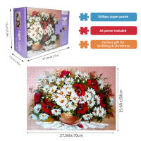 Rompecabezas De Paisaje Florido 1000 Piezas Calidad Superior 70cm*50cm Para Adultos Alivio Del Estrés Decoración De Pared - details 1