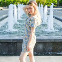 Vestido Mini De Encaje Para Mujer Estilo Casual Verano Floral Con Tirantes Y Manga Puff Cierre Con Cremallera Vestidos De Mujer - details 2
