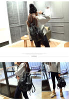 Mochila Grande Para Mujer Con Cordón De Cuero Sintético Moda Viaje Casual Bolso De Hombro Laptop Mochila Bolsa De Mano Plegable Y Expansible - details 16