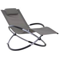 Outsunny Tumbona Mecedora de Jardín con Reposacabezas Extraíble Sillón Tumbona Ergonómica de Exterior Plegable Tela de Texteline para Patios Piscina al Aire Libre 154x80x84 cm - details 0