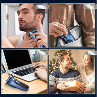 Afeitadora Eléctrica Sejoy Para Hombres Recargable a Prueba De Agua Afeitadora Rotatoria Portátil Para Viajes Con Trimmer De Barba Regalo Ideal - details 9