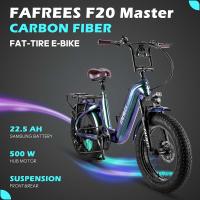 Bicicleta eléctrica Fafrees F20 Master, neumáticos de aire de 20*4.0 pulgadas, motor trasero de 500 W, velocidad máxima de 25 km/h, batería Samsung de 48 V 22,5 Ah, rango de 140-160 km, frenos de disco hidráulicos, cuadro de fibra de carbono - Negro - details 0
