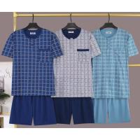 Pijama Hombre - Camiseta Manga Corto de Cuello redondo y botones con Bolsillo + Pantalones Corto Liso -Primavera/Verano - 615 - details 0