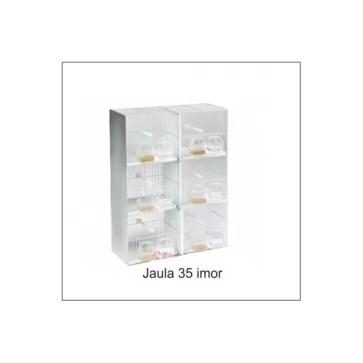 Jaula Pajaro 35 3 Piso 6 Departamento. 46X65X17Cm. Color Blanco - 1