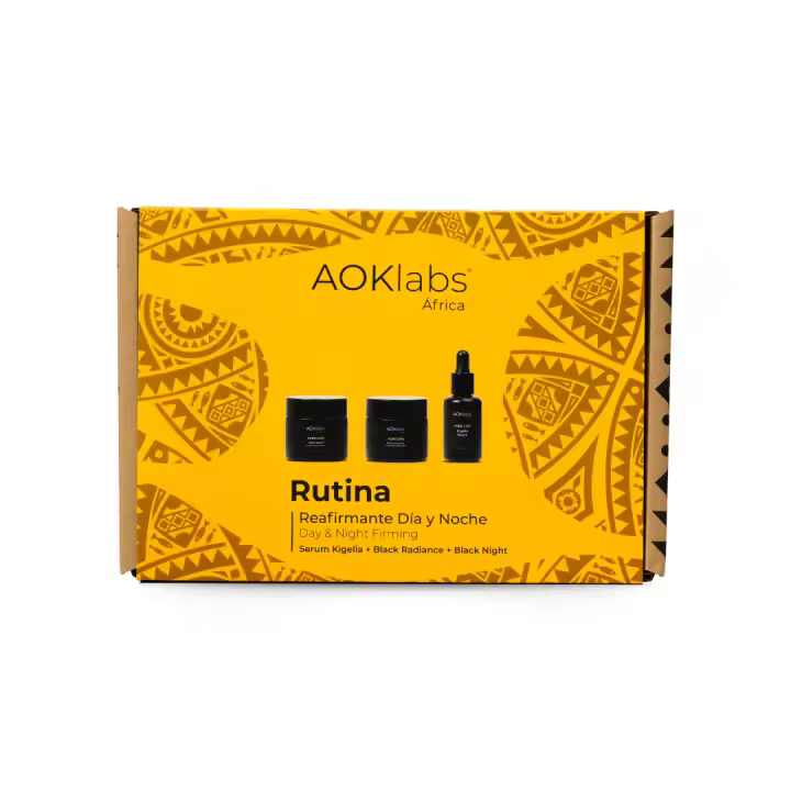 AOKLABS - Rutina Reafirmante Día y Noche: Kigelia Serum Oil Free + Black Radiance Crema Facial 30 spf + Black Night Crema facial de noche. - 1