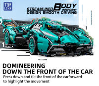 Coche De Bloques Constructibles ToylinX 1:14 Diseño Tecnológico Cool Regalo De Cumpleaños Halloween Navidad Para Amigos Material ABS Duradero Y Ecológico IncluyeInstrucciones Y Pegatinas Adecuado Para Adolescentes Y Adultos - details 7