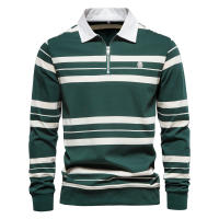 Novedad de verano, camisa POLO de algodón a rayas con solapa para hombre, camiseta de manga corta bordada informal y a la moda para hombre - details 3