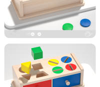 Caja De Monedas De Madera Montessori Para Niños Juguete Sensorial De Doble Cajón De Formas Y Colores Regalo Para Bebés Educativo Y Divertido - details 5