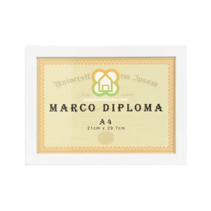 Marco de Diploma A4/A3 en Madera Blanco, Madera Natural, 21 x 29,7 cm y 42 x 29,7 cm, Marco para Diplomas, Fotos, Documentos, certificados, premios para Colgar en la Pared - xocoto - 1