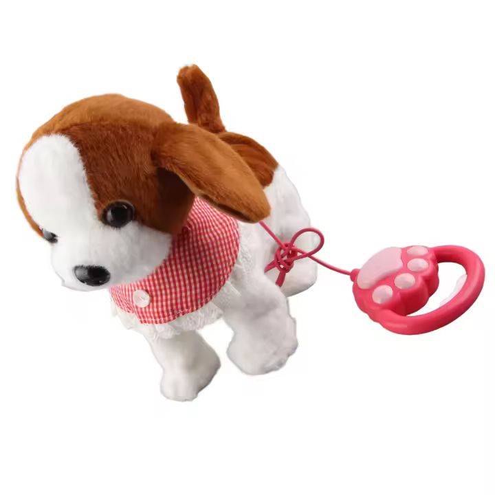 Juguetes Interactivo para Perros, mascota de Plush Electrónica with Correa de Control Remote para niños, color marrón W - 1