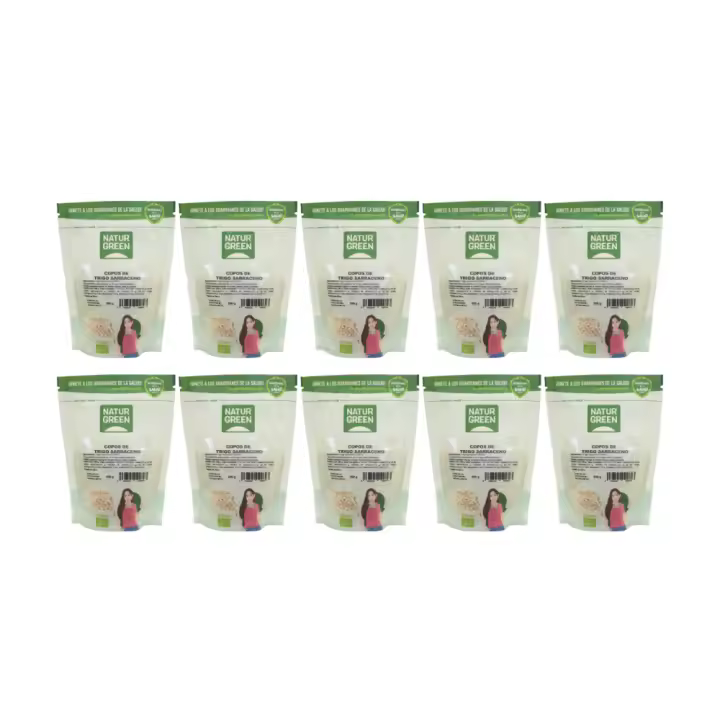 Pack 10x Copos Trigo Sarraceno Sin Gluten Bio 250 g NaturGreen - 1