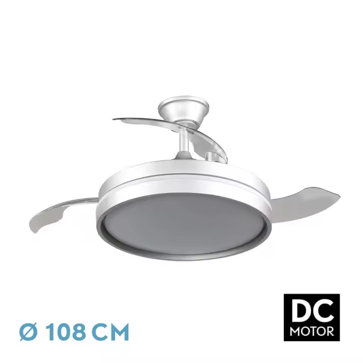 VENTILADOR DC MANDARIN PLATA 72W 3ASPAS 108D REG.INTENSIDAD 7200LM 3000-4000-6500K REMOTO+MEMORIA+TEMPORIZADOR - 1