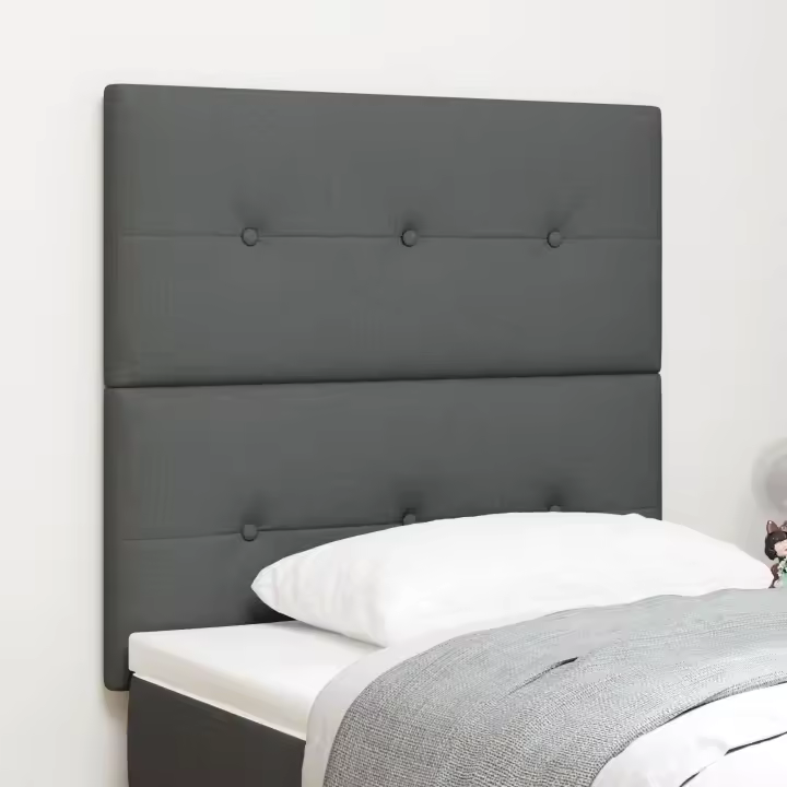 Cabecero LED vidaXL Gris Oscuro 90 cm Tela - 1
