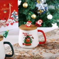 Caja De Regalo De Taza De Cerámica Con Tapa Y Cucharita Para Café Navidad Taza Ecológica Con Accesorios Para Bebidas - details 9