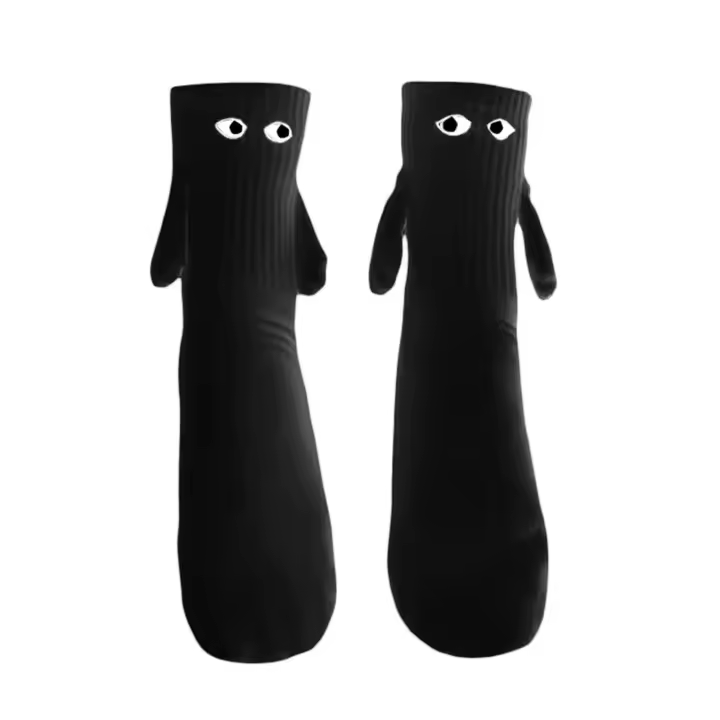 Calcetines De Medio Tobillo Para Mujer Con Muñecos Magnéticos 1/2 Pares Pareja Sostén Personalizado Moda Calcetines Casuales De Poliéster Y Spandex - 1