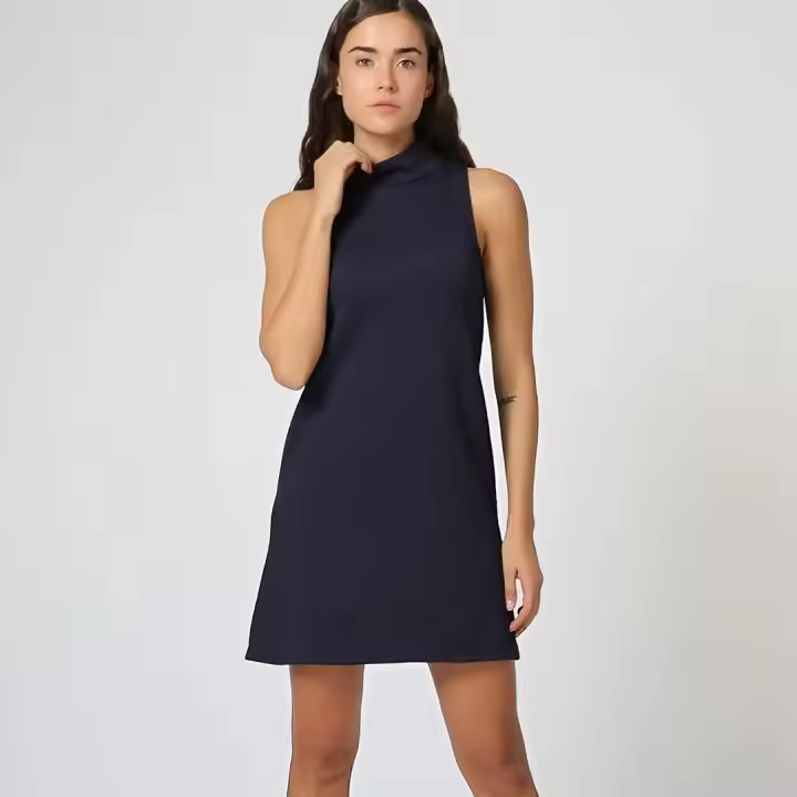 Vestido sin mangas SENSE con textura y cuello mao - REF: 8913 | ¡Diseño elegante y cómodo para lucir en cualquier ocasión! - 1