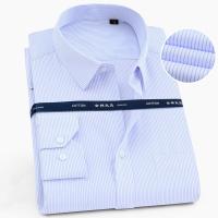 Camisa De Encaje 100% Algodón Para Hombre Con Manga Larga Estilo Formal Talla Grande Colores Blanco Azul Uso Diario Oficina Negocios - details 4