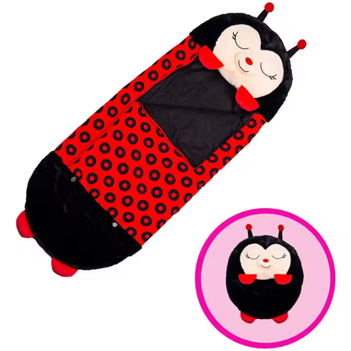 Bolsa De Dormir Infantil Con Almohada Dibujos Animados Cómoda Y Cálida De Peluche Para Niños Y Niñas Animal Tamaño 4-6 Años - 1