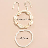 2PCS Pulseras De Tobillo Con Concha Natural Y Cuentas De Resina Para Mujer Joyería De Playa Bohemia Accesorio Veraniego Para Pies - details 5