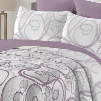 Juego de Cama (Colcha Reversible Geométrica + 2 Fundas) - Diseño Discreto de Lujo con Estampado Abstracto | Tejido Premium Antiarrugas, Ideal Estilos Modernos/Contemporáneos + Lavado Fácil - details 1