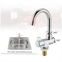 Grifo De Cocina Para Camper Camión De Recreo Instalable En Pared O Mesa Alta Gama Rotativo De Lujo Para Camión De Recreo Motorhome Trailer De Viaje Material De Latón Acabado Cromado - details 4