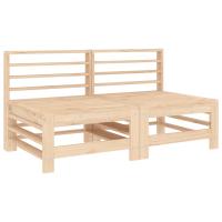 vidaXL Sofás centrales de jardín 2 uds madera maciza de pino Pino natural, Pino blanco, Pino gris Conjunto Terraza Muebles Jardín Exterior Juego de Muebles de jardín Mueble Jardín Exterior Muebles de Salon Exterior - details 6