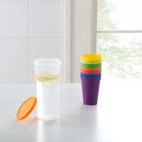 Arco Iris 7 Unidades de plástico conjunto reusable Agua Taza picnic Viajes Fashion Fun portátilArco Iris traje Taza Fiesta Niños Bebida Taza - details 0