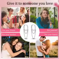 Pendientes De Aro De Plata 925 Para Mujer Con Zirconia Joyería De Moda Regalo Original Eardrop Pendientes Metálicos Tipo Aro - details 85