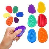 6pcs Piedras De Silicona Para Relajación Diseño Antigobble Duraderas Y Seguras Herramientas Portátiles Para Alivio Del Ansiedad Para Uso En Hogar Y Oficina - details 2